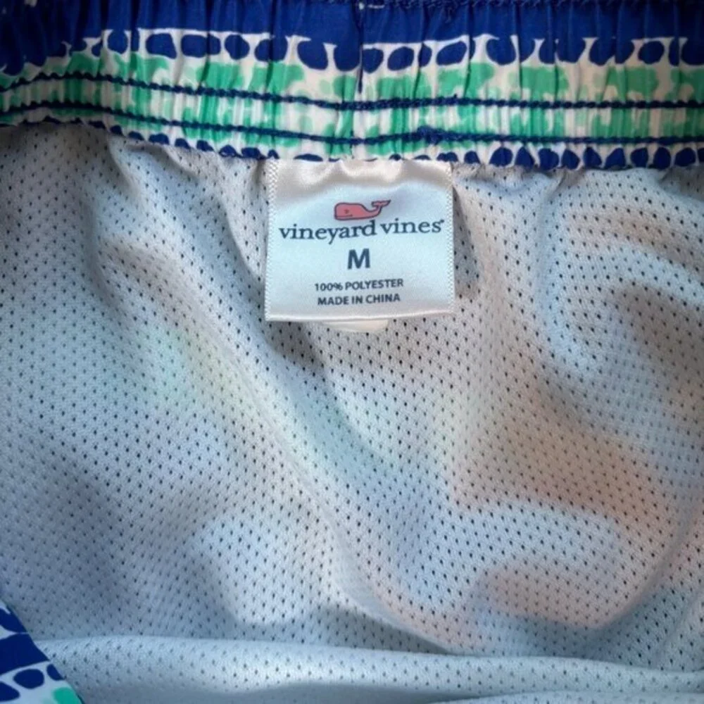 Vineyard Vines‎ Swimsuit Mens Draw String Tiki Print Side & Key Pockets Size M